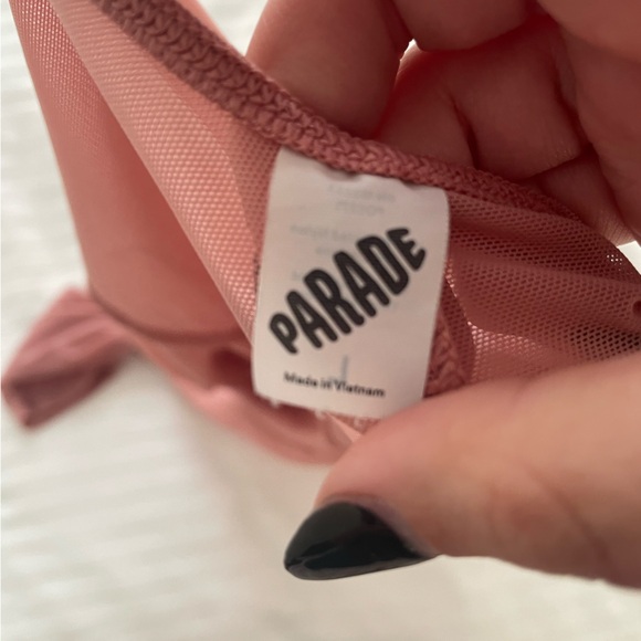 EUC Parade Silky Mesh Long Sleeve Bodysuit Hot Honey sz L - Picture 5 of 6